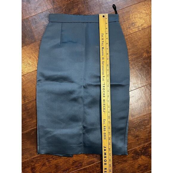Gucci Made in Italy 100% silk Deep Blue/Gray Pencil Skirt with Slit Size 40/S - Picture 10 of 10